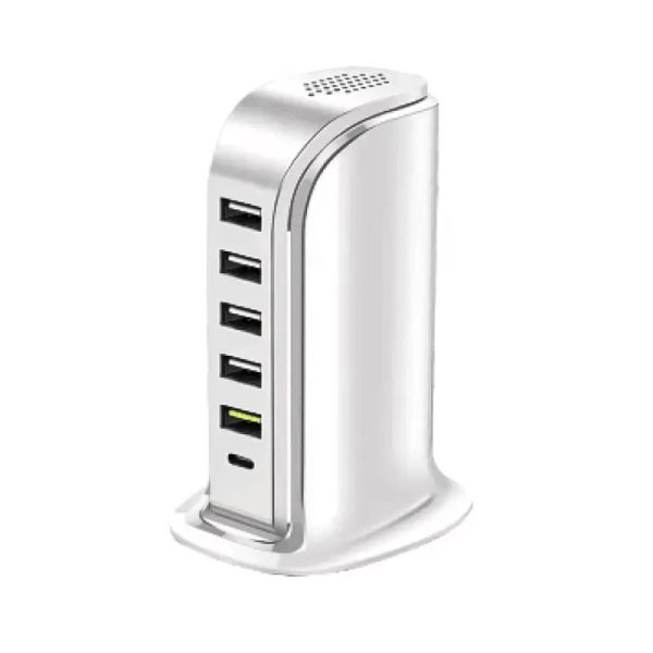 40W Multi Port USB & Type C Super Charger – White
